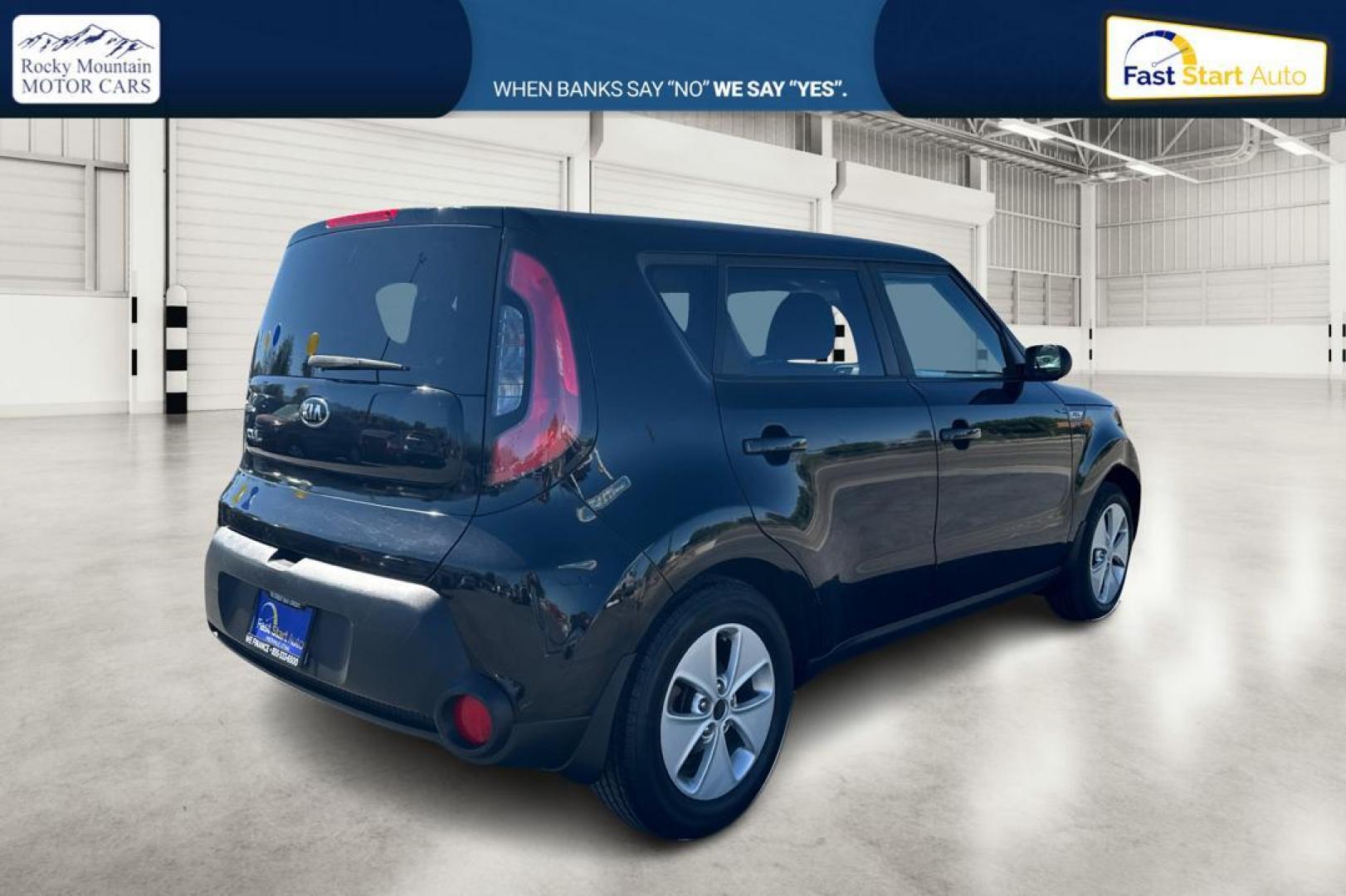 2016 Black Kia Soul Base 6A (KNDJN2A25G7) with an 1.6L L4 DOHC 16V engine, 6A transmission, located at 7755 State Street, Midvale, UT, 84047, (801) 753-9063, 40.610329, -111.890656 - Photo#2