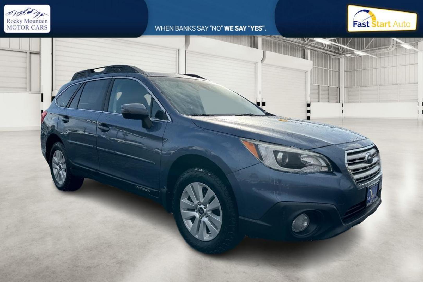 2016 Blue Subaru Outback 2.5i Premium (4S4BSBFC7G3) with an 2.5L H4 DOHC 16V engine, CVT transmission, located at 344 S Washington Blvd, Ogden, UT, 84404, (801) 399-1799, 41.255482, -111.970848 - Photo#0