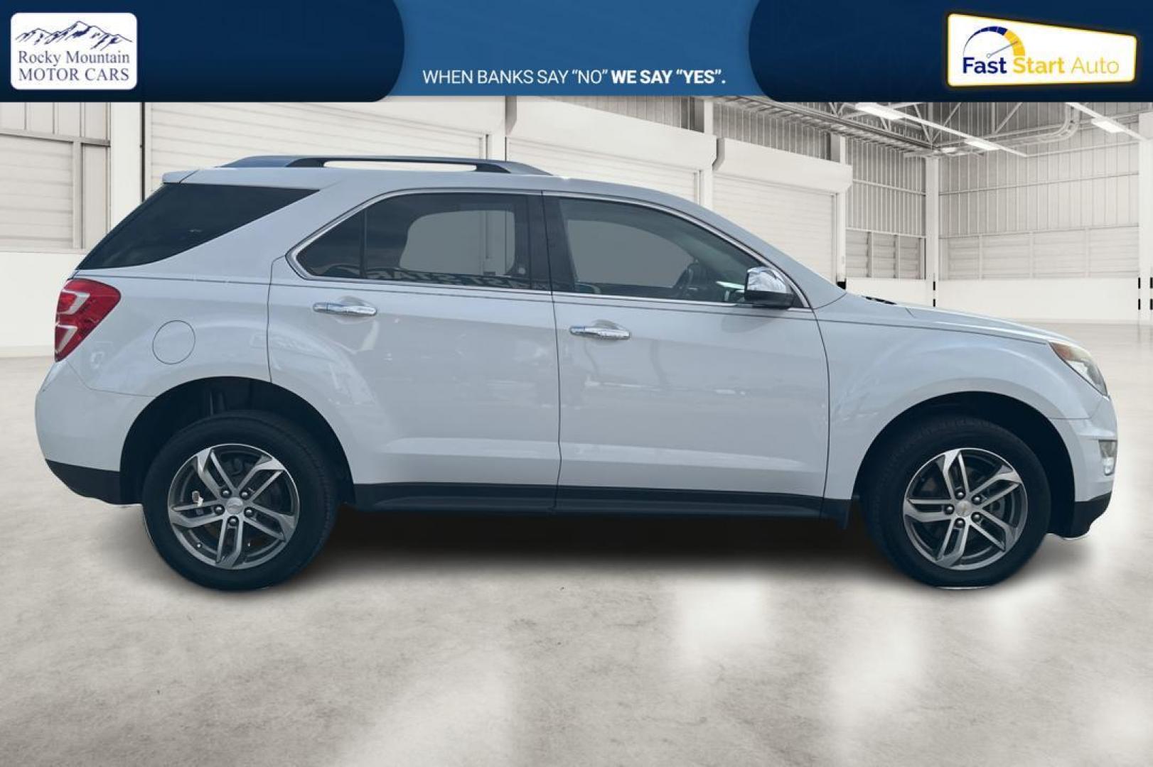 2017 White Chevrolet Equinox Premier AWD (2GNFLGEK3H6) with an 2.4L L4 DOHC 16V FFV engine, 6A transmission, located at 7755 State Street, Midvale, UT, 84047, (801) 753-9063, 40.610329, -111.890656 - Photo#1