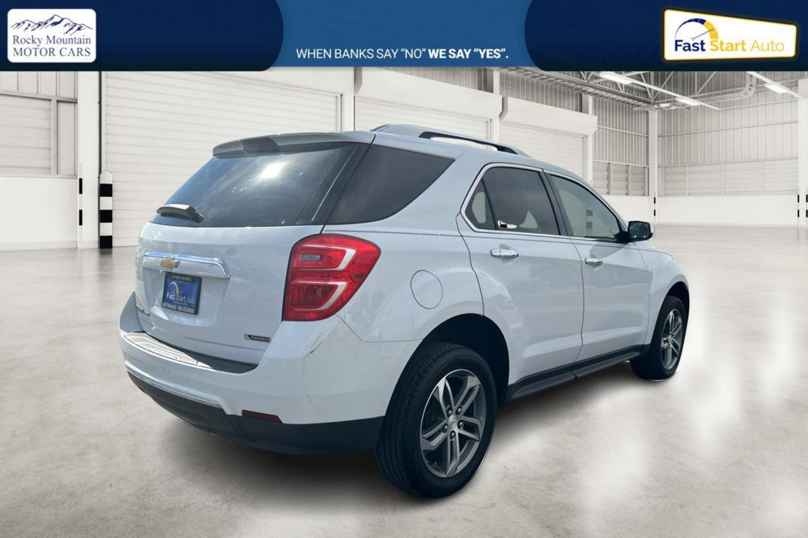 2017 White Chevrolet Equinox Premier AWD (2GNFLGEK3H6) with an 2.4L L4 DOHC 16V FFV engine, 6A transmission, located at 7755 State Street, Midvale, UT, 84047, (801) 753-9063, 40.610329, -111.890656 - Photo#2