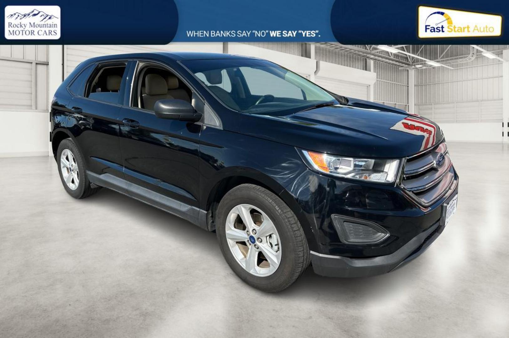 2017 Black Ford Edge SE FWD (2FMPK3G98HB) with an 2.0L L4 DOHC 16V engine, 6A transmission, located at 767 S State Road, Pleasant Grove, UT, 84062, (801) 785-1058, 40.354839, -111.736687 - Photo#0
