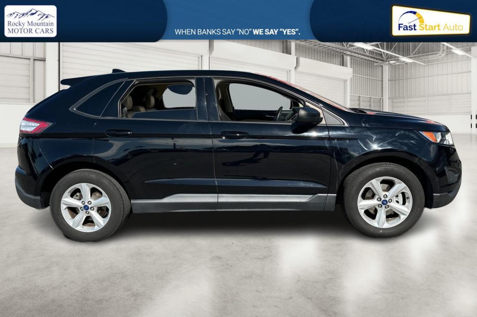 2017 Black Ford Edge SE FWD (2FMPK3G98HB) with an 2.0L L4 DOHC 16V engine, 6A transmission, located at 767 S State Road, Pleasant Grove, UT, 84062, (801) 785-1058, 40.354839, -111.736687 - Photo#1
