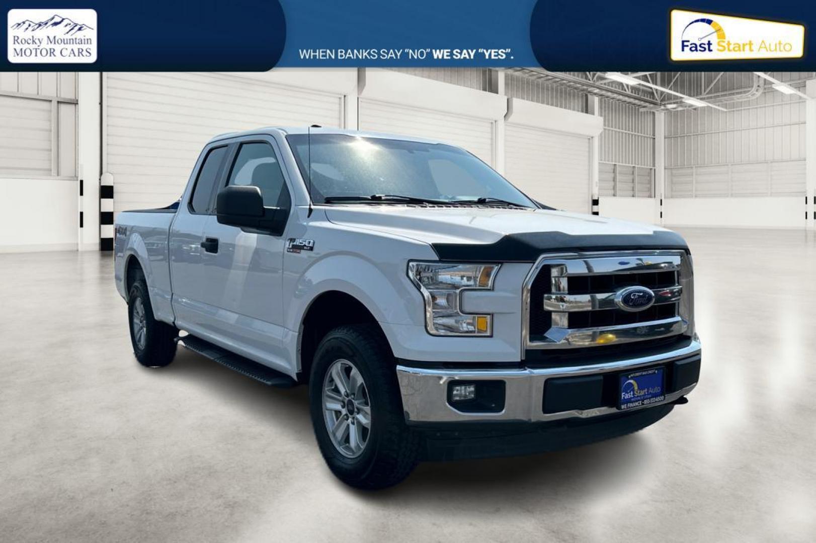 2017 White Ford F-150 Lariat SuperCab 8-ft. 4WD (1FTFX1EFXHF) with an 5.0L V8 engine, 6A transmission, located at 7755 State Street, Midvale, UT, 84047, (801) 753-9063, 40.610329, -111.890656 - Photo#0