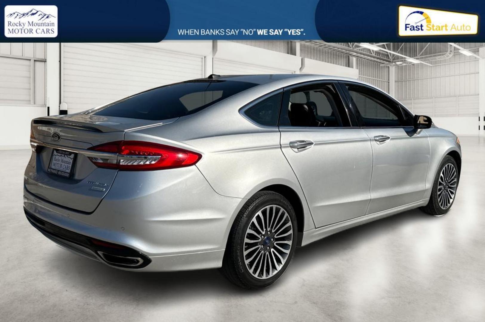 2017 Silver Ford Fusion Titanium (3FA6P0K93HR) with an 2.0L L4 DOHC 16V engine, 6A transmission, located at 7755 State Street, Midvale, UT, 84047, (801) 753-9063, 40.610329, -111.890656 - Photo#2