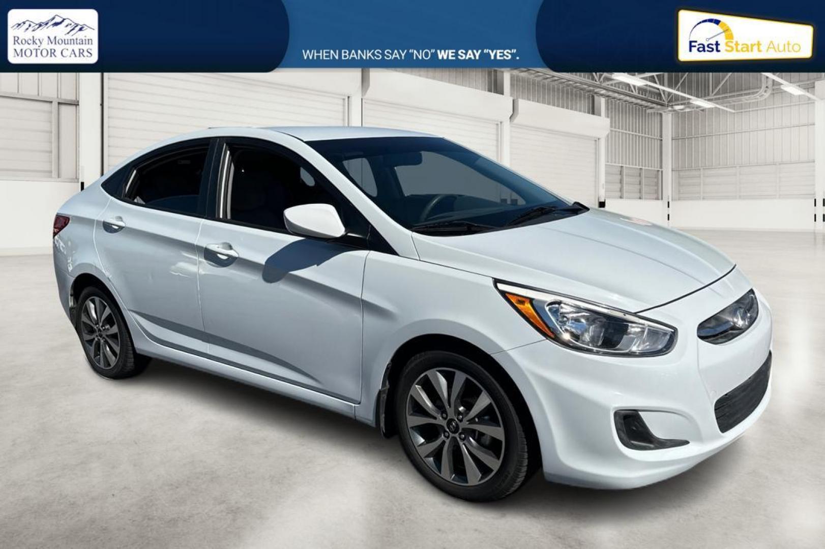 2017 White Hyundai Accent SE 4-Door 6M (KMHCT4AE6HU) with an 1.6L L4 DOHC 16V engine, 6M transmission, located at 344 S Washington Blvd, Ogden, UT, 84404, (801) 399-1799, 41.255482, -111.970848 - Photo#0