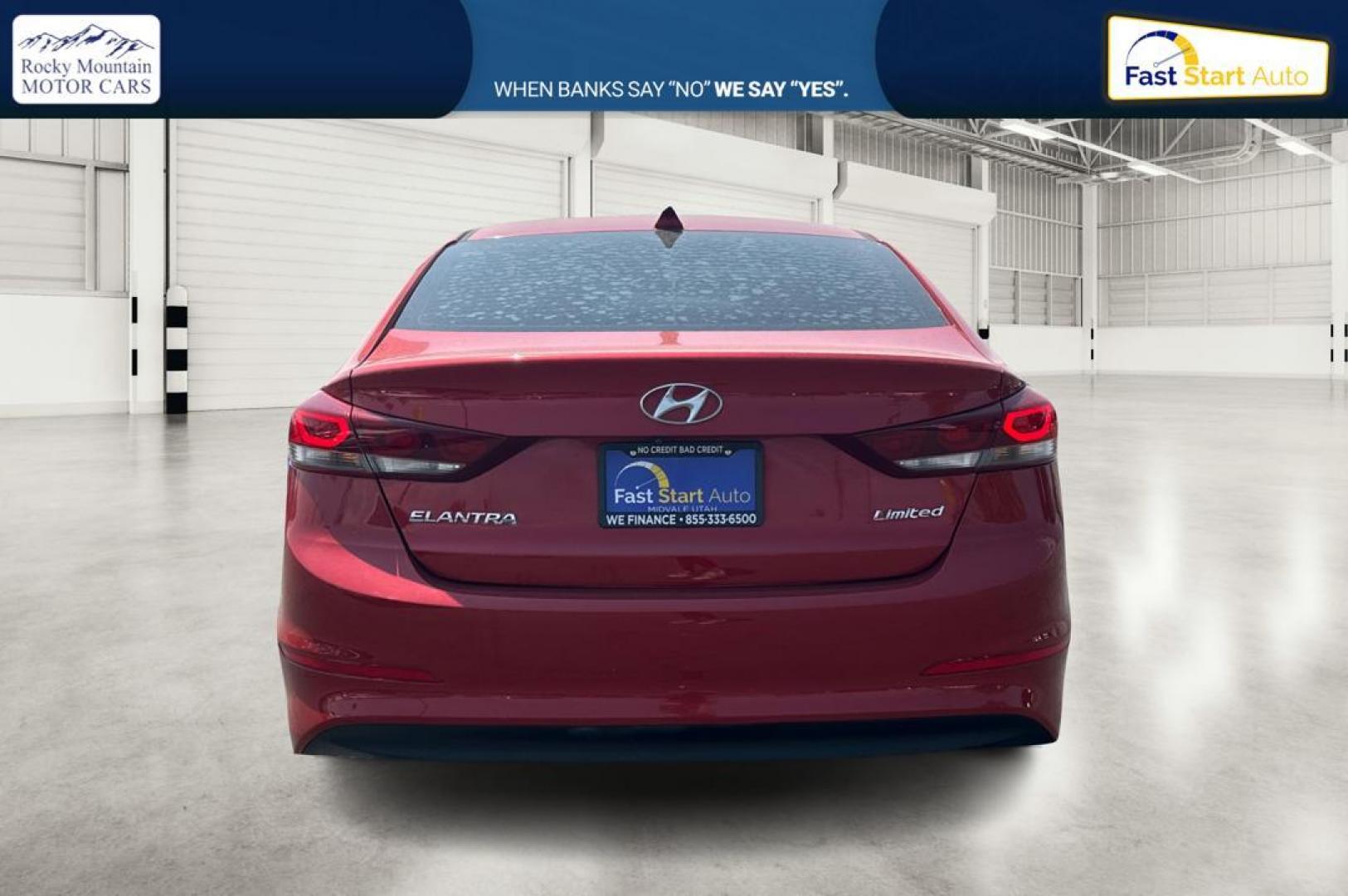 2017 Red Hyundai Elantra Limited (5NPD84LF7HH) with an 1.8L L4 DOHC 16V engine, 6A transmission, located at 7755 State Street, Midvale, UT, 84047, (801) 753-9063, 40.610329, -111.890656 - Photo#3