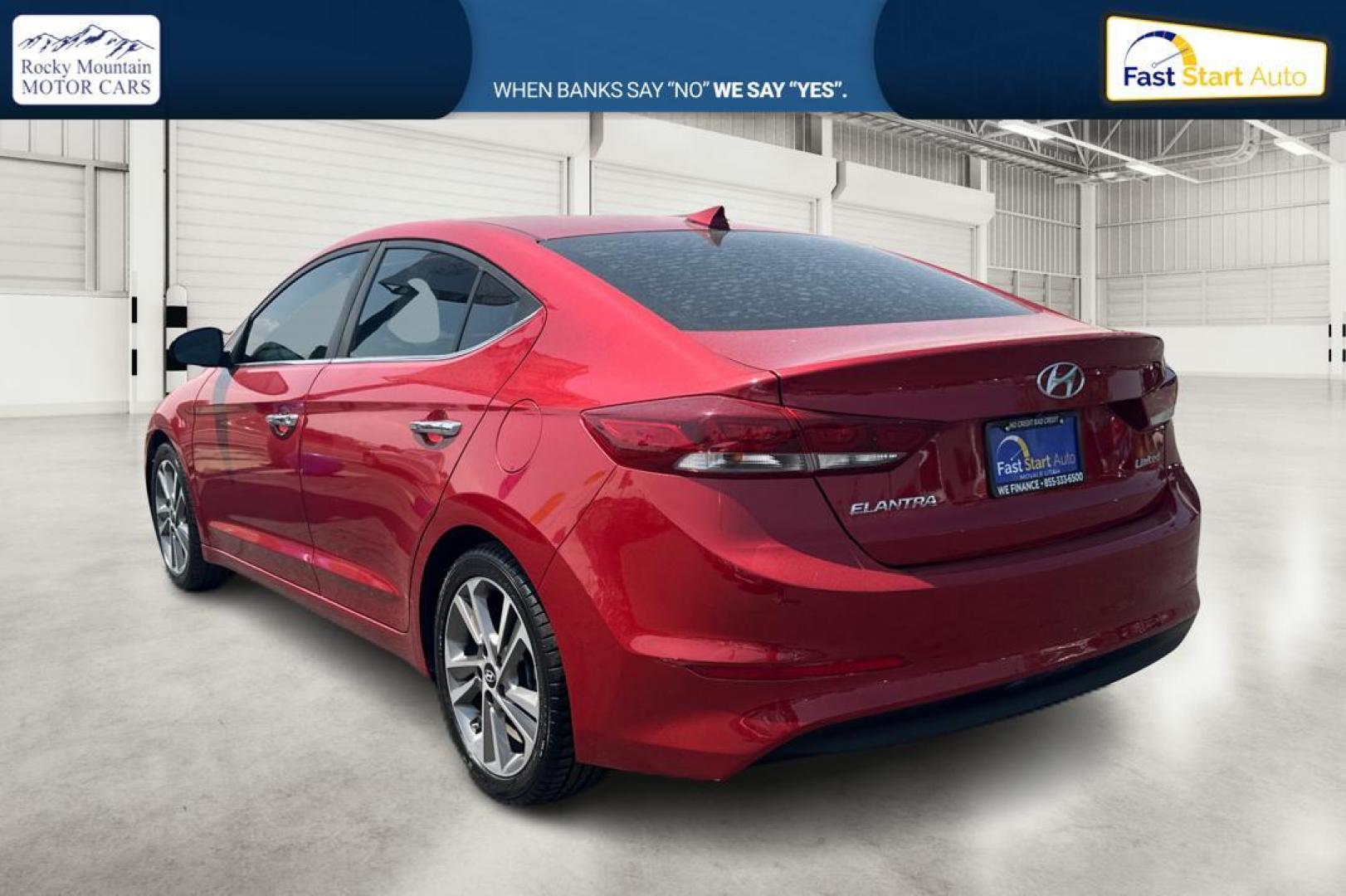 2017 Red Hyundai Elantra Limited (5NPD84LF7HH) with an 1.8L L4 DOHC 16V engine, 6A transmission, located at 7755 State Street, Midvale, UT, 84047, (801) 753-9063, 40.610329, -111.890656 - Photo#4