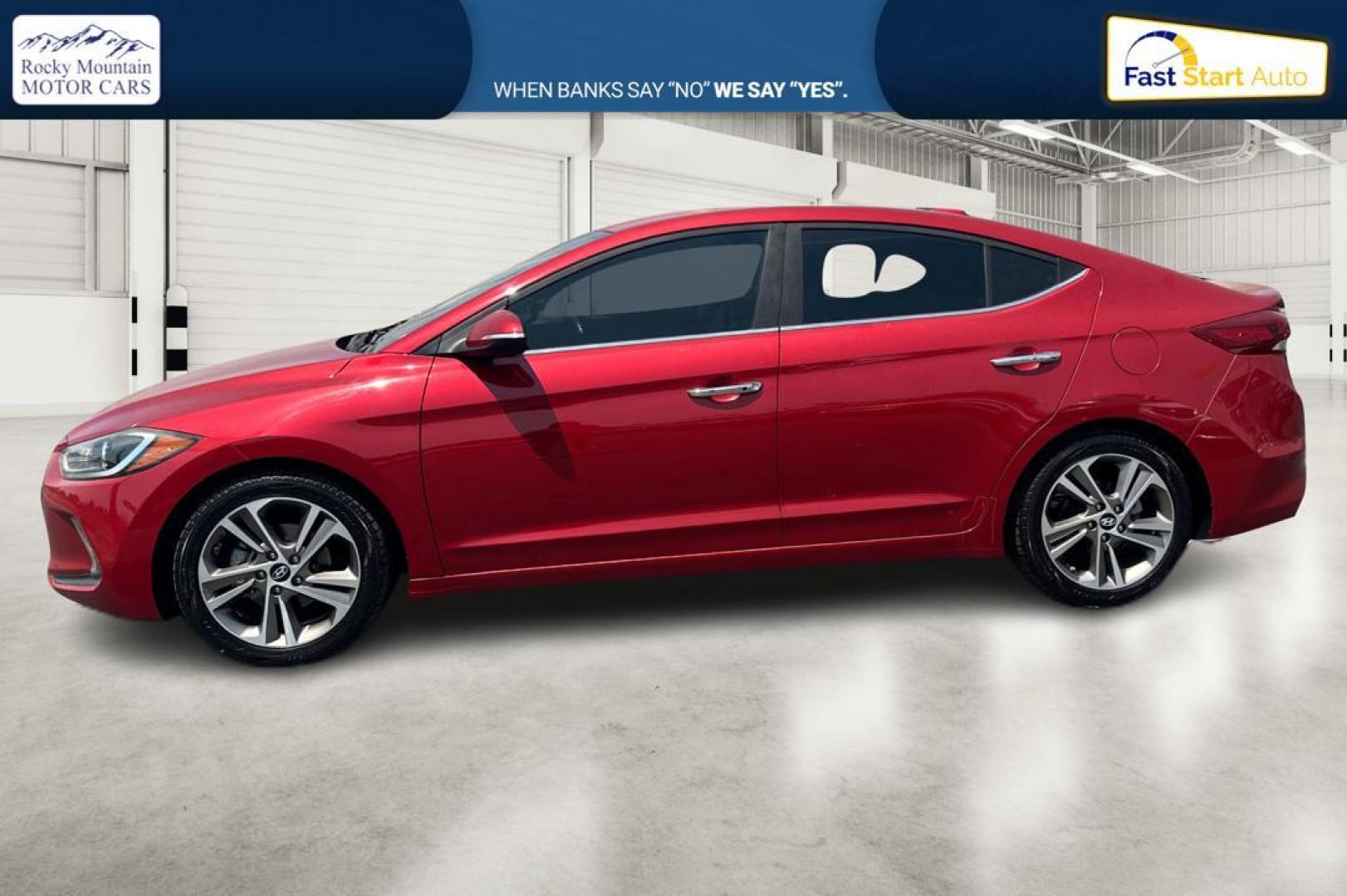 2017 Red Hyundai Elantra Limited (5NPD84LF7HH) with an 1.8L L4 DOHC 16V engine, 6A transmission, located at 7755 State Street, Midvale, UT, 84047, (801) 753-9063, 40.610329, -111.890656 - Photo#5