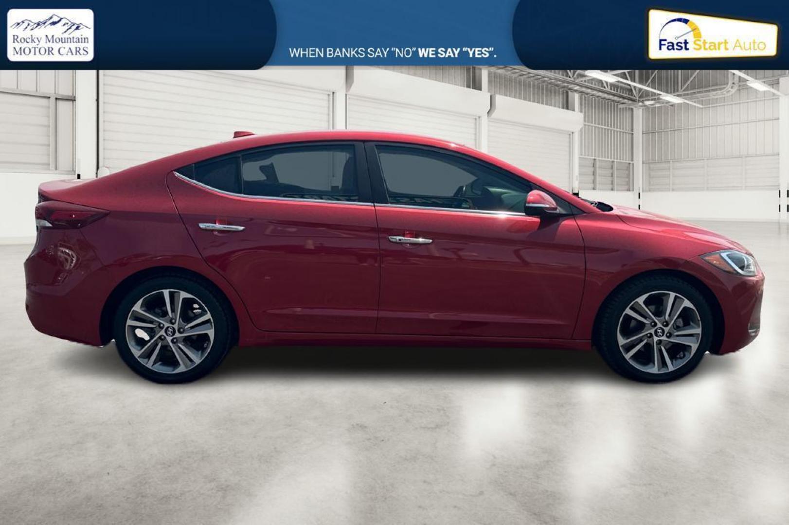 2017 Red Hyundai Elantra Limited (5NPD84LF7HH) with an 1.8L L4 DOHC 16V engine, 6A transmission, located at 7755 State Street, Midvale, UT, 84047, (801) 753-9063, 40.610329, -111.890656 - Photo#1