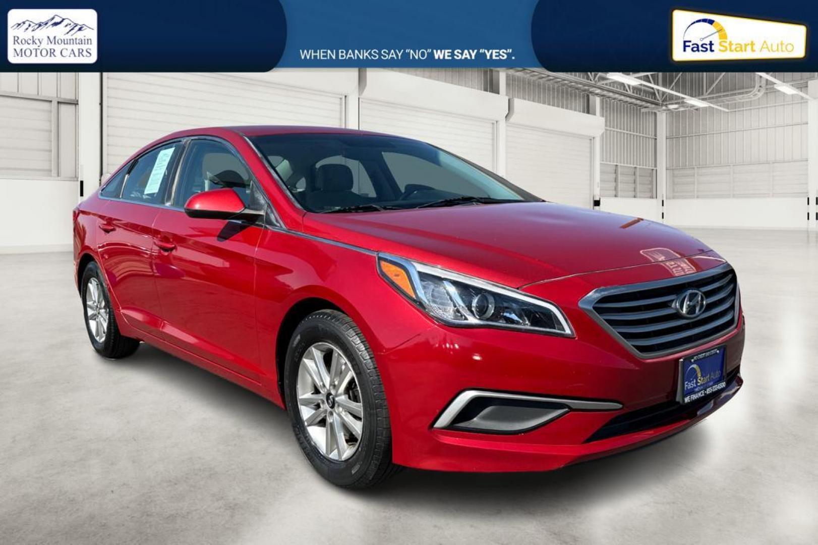 2017 Red Hyundai Sonata SE (5NPE24AF7HH) with an 2.4L L4 DOHC 16V engine, 7A transmission, located at 7755 State Street, Midvale, UT, 84047, (801) 753-9063, 40.610329, -111.890656 - Photo#0