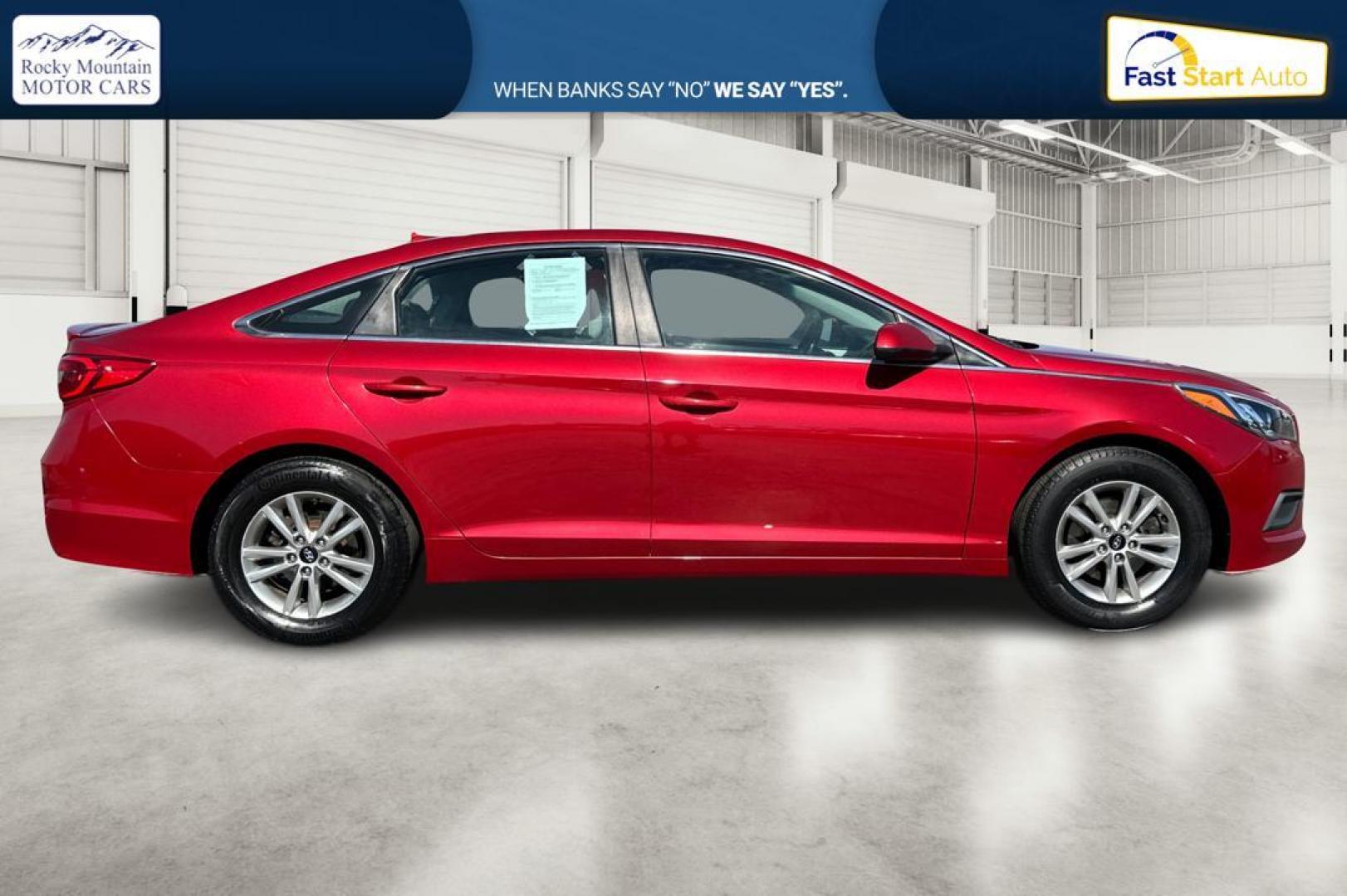 2017 Red Hyundai Sonata SE (5NPE24AF7HH) with an 2.4L L4 DOHC 16V engine, 7A transmission, located at 7755 State Street, Midvale, UT, 84047, (801) 753-9063, 40.610329, -111.890656 - Photo#1