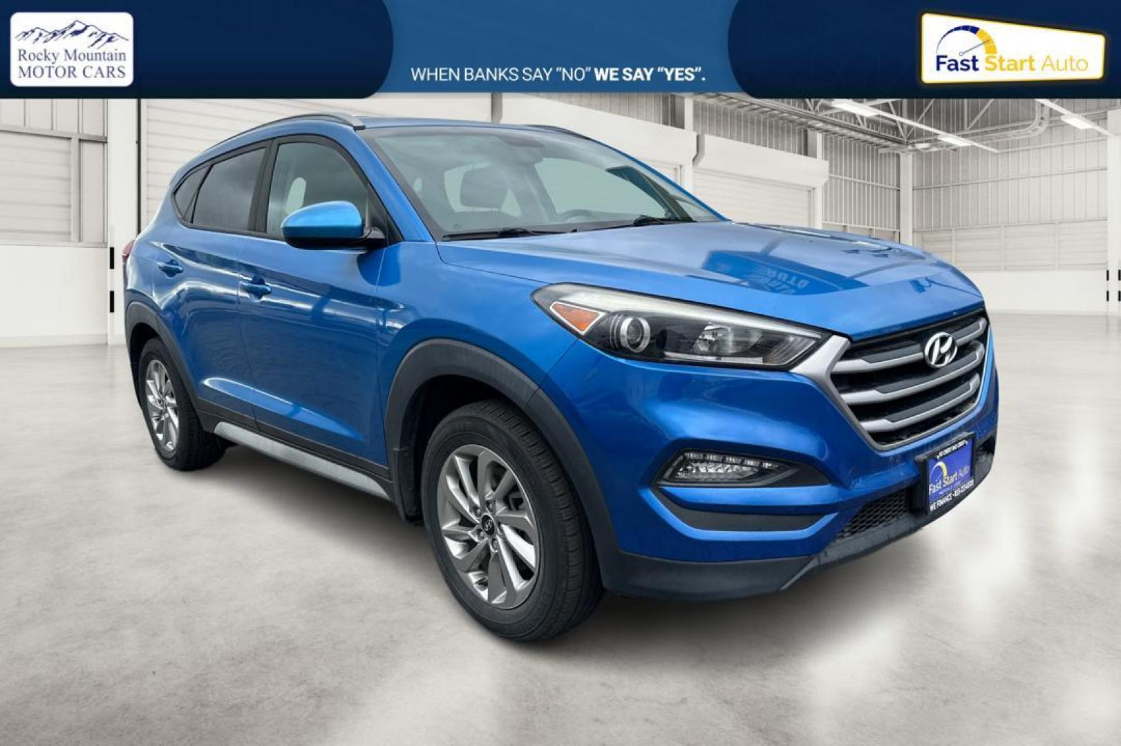 2017 Blue Hyundai Tucson SE w/Preferred Package (KM8J33A47HU) with an 2.0L L4 DOHC 16V engine, 6A transmission, located at 7755 State Street, Midvale, UT, 84047, (801) 753-9063, 40.610329, -111.890656 - Photo#0