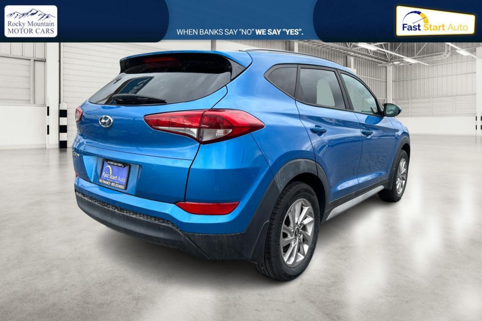 2017 Blue Hyundai Tucson SE w/Preferred Package (KM8J33A47HU) with an 2.0L L4 DOHC 16V engine, 6A transmission, located at 7755 State Street, Midvale, UT, 84047, (801) 753-9063, 40.610329, -111.890656 - Photo#2