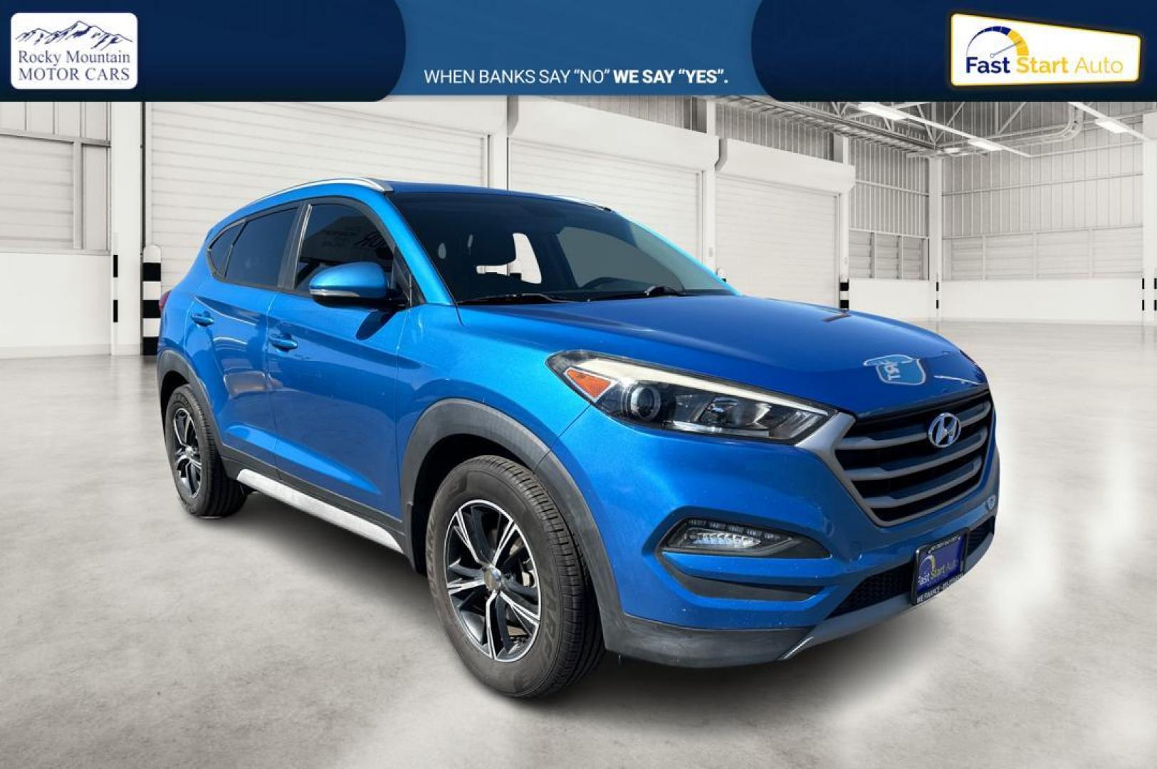 2017 Blue Hyundai Tucson Eco (KM8J33A26HU) with an 1.6L L4 DOHC 16V engine, 7A transmission, located at 767 S State Road, Pleasant Grove, UT, 84062, (801) 785-1058, 40.354839, -111.736687 - Photo#0