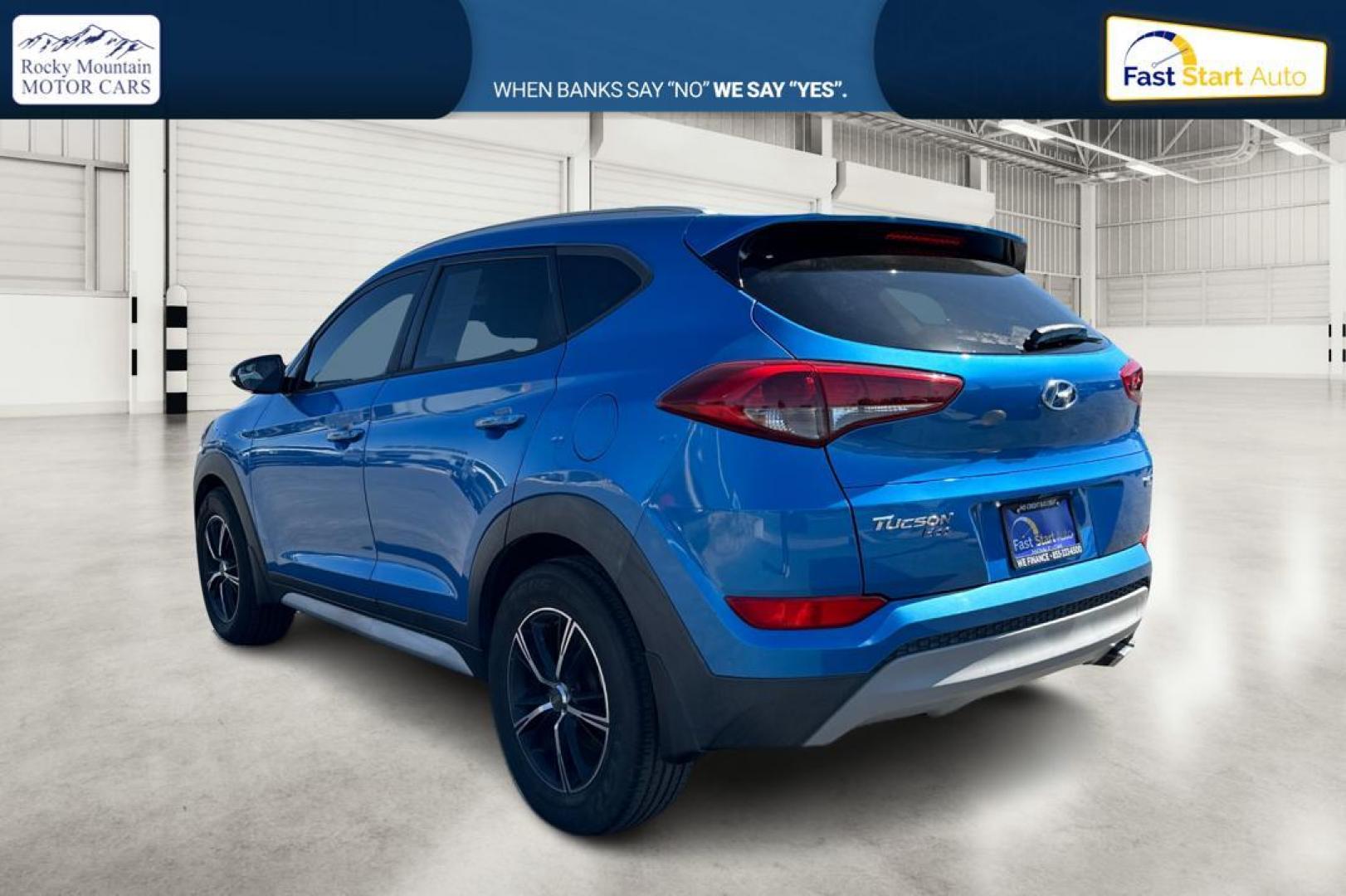 2017 Blue Hyundai Tucson Eco (KM8J33A26HU) with an 1.6L L4 DOHC 16V engine, 7A transmission, located at 767 S State Road, Pleasant Grove, UT, 84062, (801) 785-1058, 40.354839, -111.736687 - Photo#5