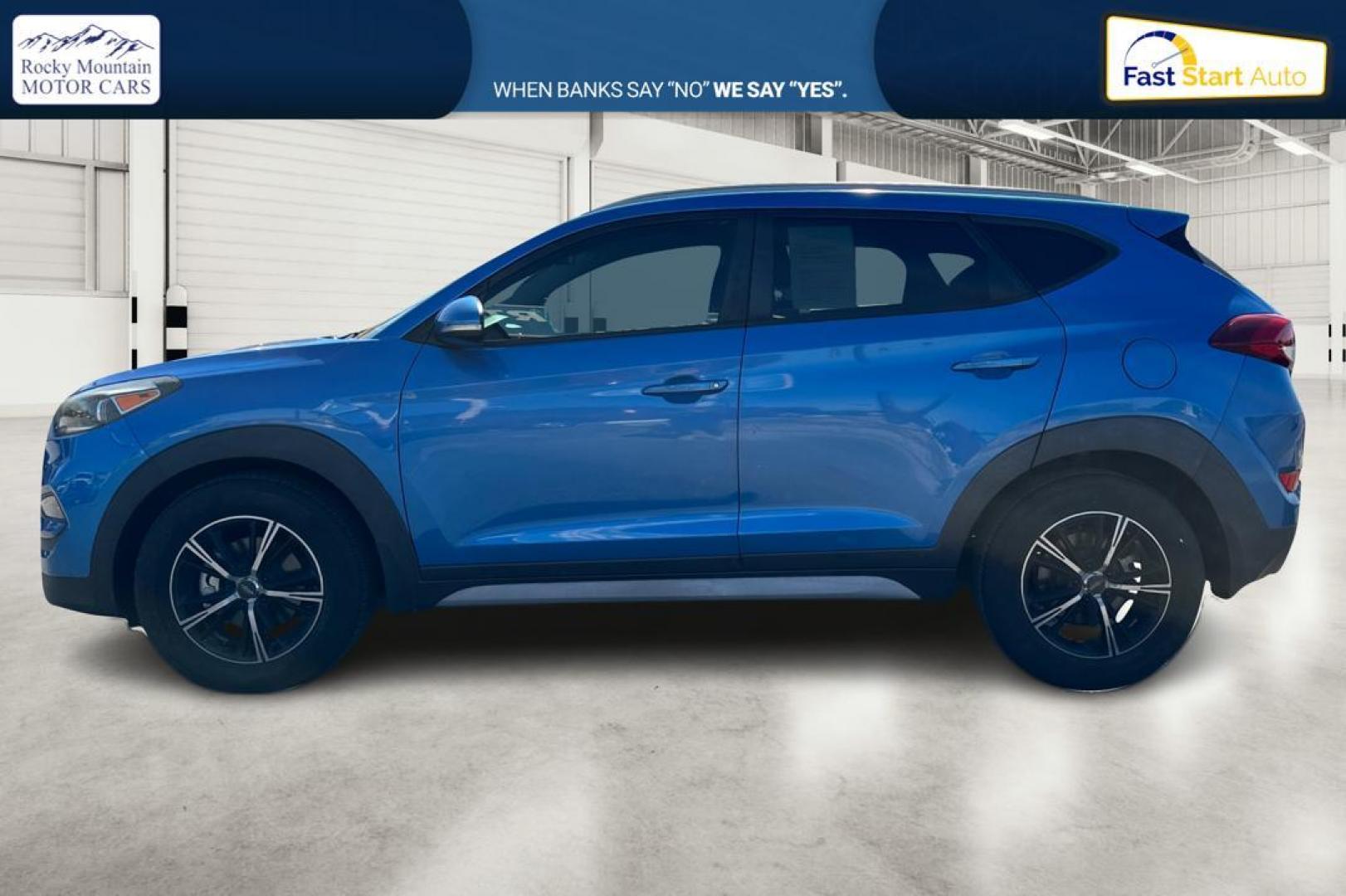 2017 Blue Hyundai Tucson Eco (KM8J33A26HU) with an 1.6L L4 DOHC 16V engine, 7A transmission, located at 767 S State Road, Pleasant Grove, UT, 84062, (801) 785-1058, 40.354839, -111.736687 - Photo#6