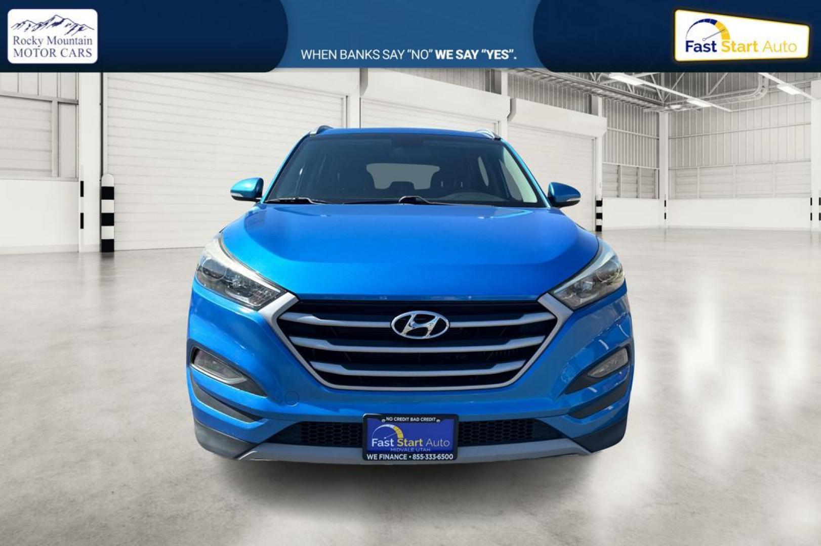 2017 Blue Hyundai Tucson Eco (KM8J33A26HU) with an 1.6L L4 DOHC 16V engine, 7A transmission, located at 767 S State Road, Pleasant Grove, UT, 84062, (801) 785-1058, 40.354839, -111.736687 - Photo#9