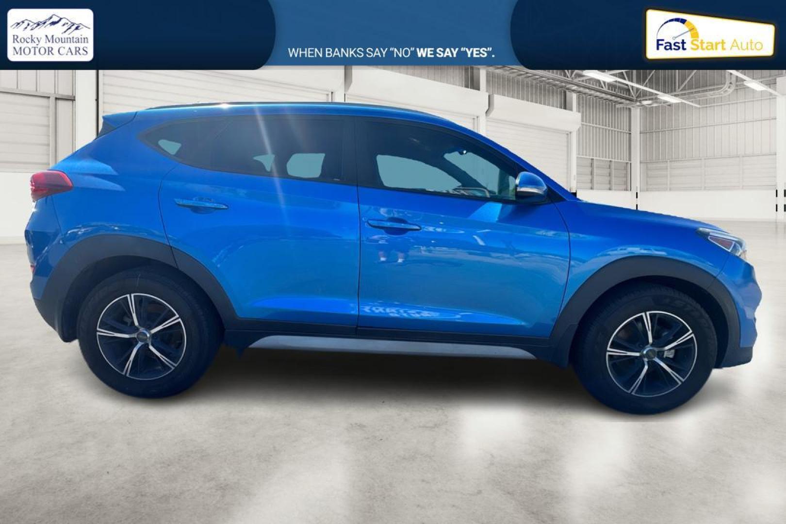 2017 Blue Hyundai Tucson Eco (KM8J33A26HU) with an 1.6L L4 DOHC 16V engine, 7A transmission, located at 767 S State Road, Pleasant Grove, UT, 84062, (801) 785-1058, 40.354839, -111.736687 - Photo#1