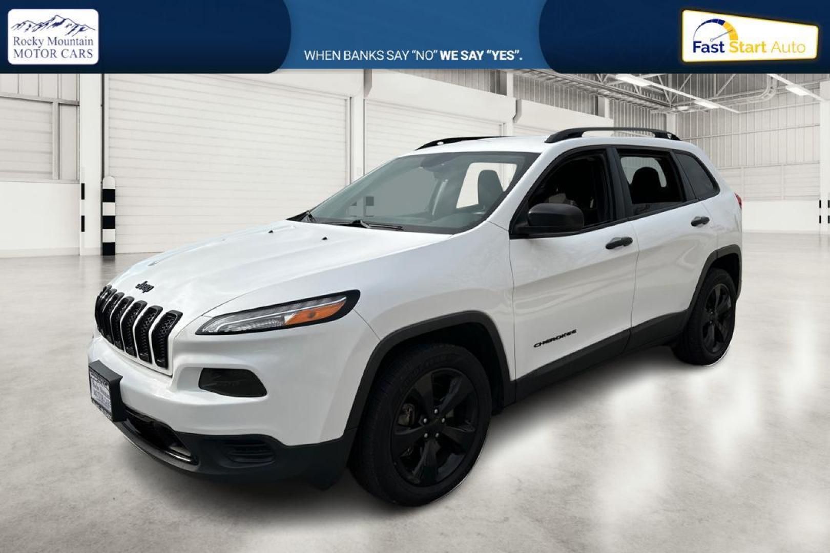 2017 White Jeep Cherokee Sport FWD (1C4PJLAS3HW) with an 3.2L V6 DOHC 24V engine, 9A transmission, located at 7755 State Street, Midvale, UT, 84047, (801) 753-9063, 40.610329, -111.890656 - Photo#8