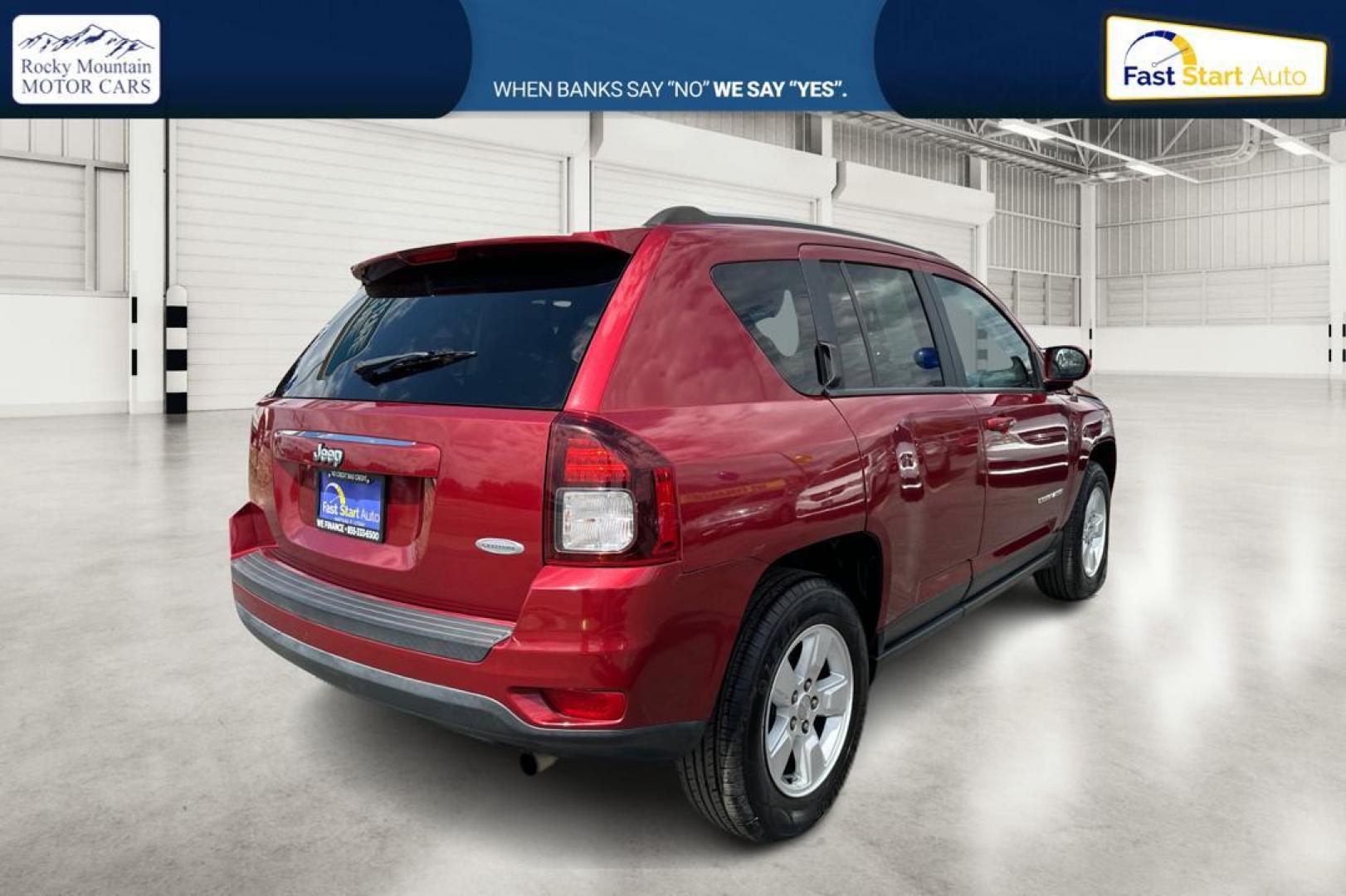 2017 Red Jeep Compass Latitude FWD (1C4NJCEB3HD) with an 2.4L L4 DOHC 16V engine, CVT transmission, located at 7755 State Street, Midvale, UT, 84047, (801) 753-9063, 40.610329, -111.890656 - Photo#2