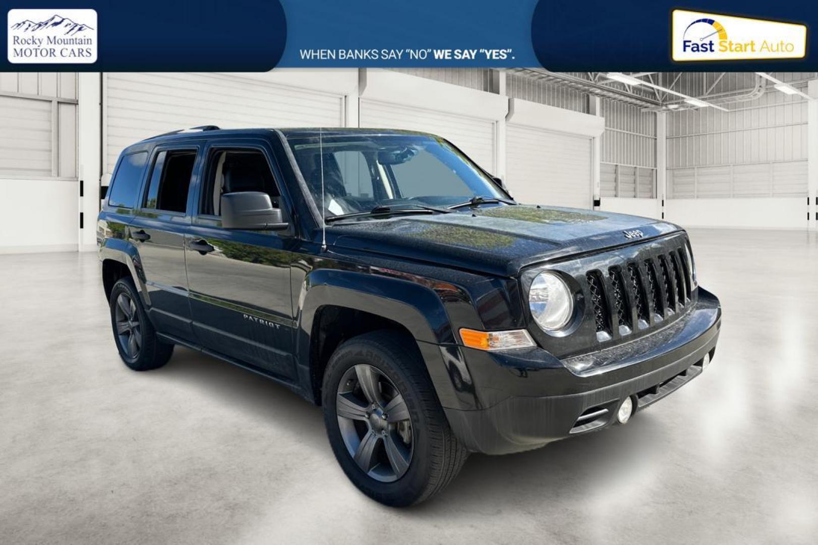 2017 Black Jeep Patriot Sport 2WD (1C4NJPBAXHD) with an 2.0L L4 DOHC 16V engine, Auto, 6-Spd AutoStick transmission, located at 344 S Washington Blvd, Ogden, UT, 84404, (801) 399-1799, 41.255482, -111.970848 - Photo#0