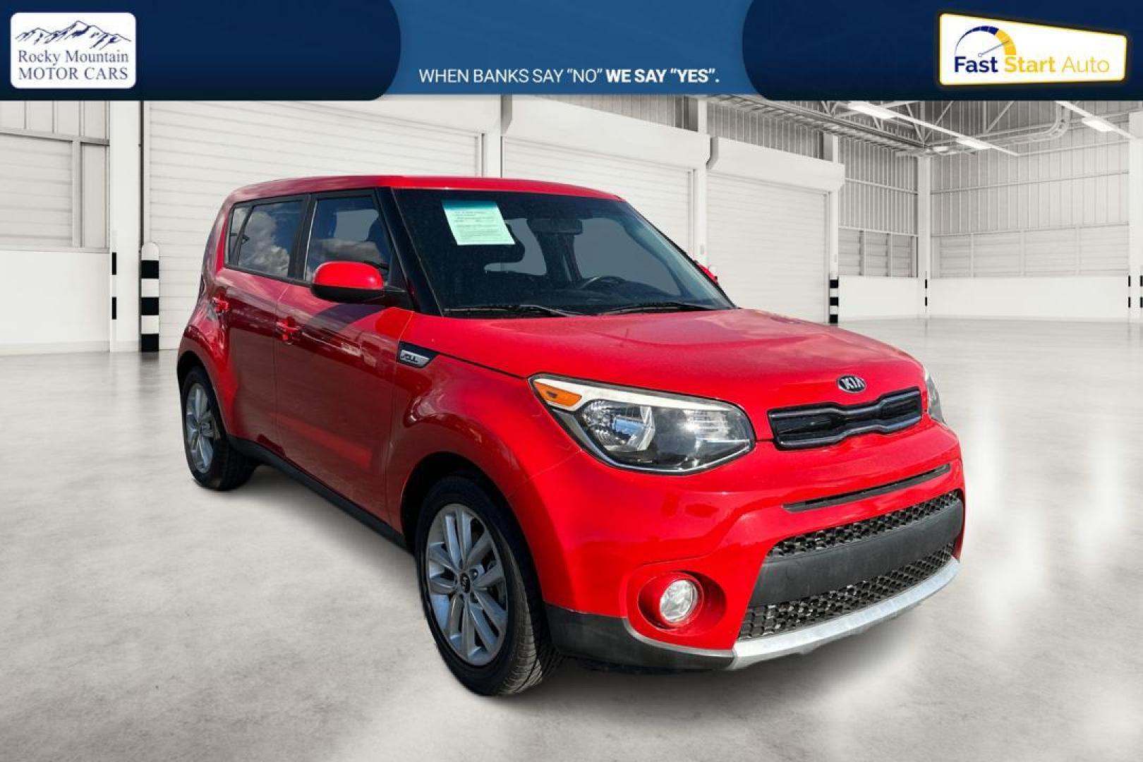 2017 Red Kia Soul + (KNDJP3A51H7) with an 2.0L L4 DOHC 16V engine, 6A transmission, located at 7755 State Street, Midvale, UT, 84047, (801) 753-9063, 40.610329, -111.890656 - Photo#0