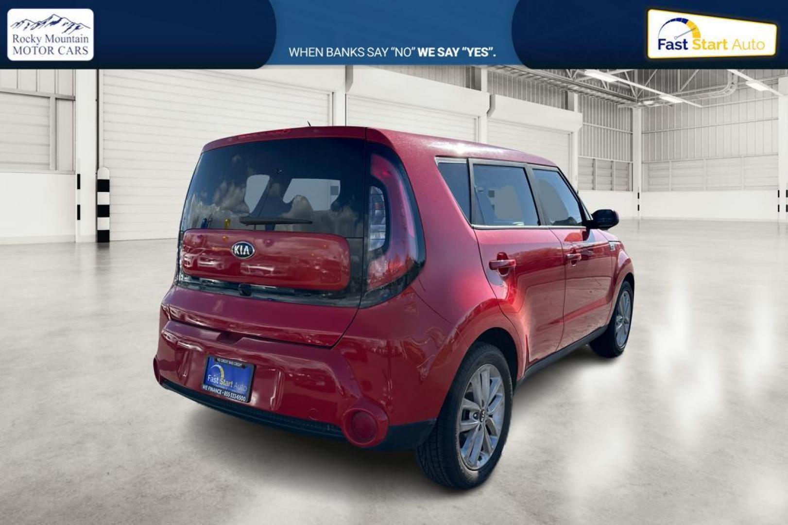 2017 Red Kia Soul + (KNDJP3A51H7) with an 2.0L L4 DOHC 16V engine, 6A transmission, located at 7755 State Street, Midvale, UT, 84047, (801) 753-9063, 40.610329, -111.890656 - Photo#2