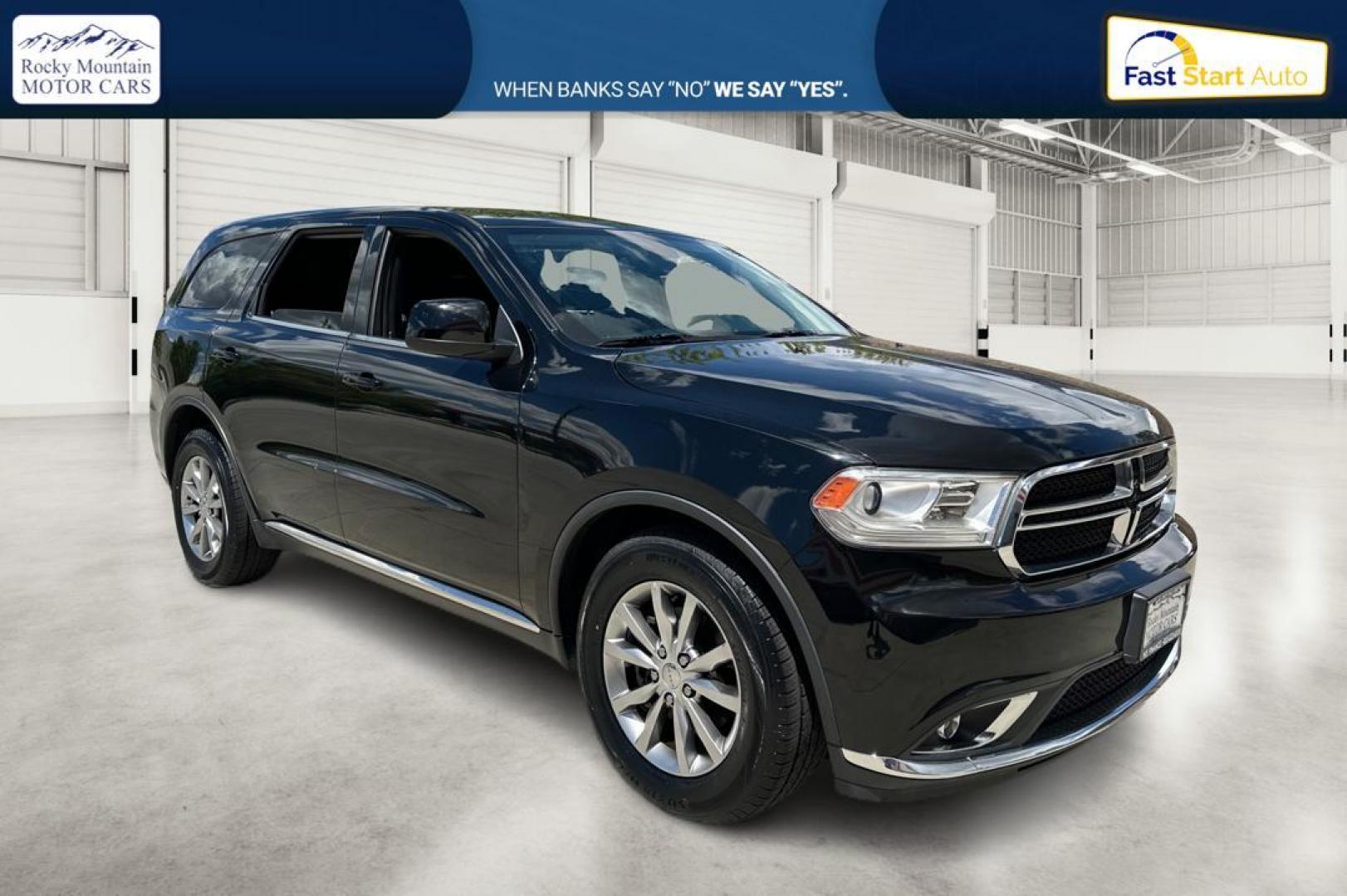 2018 Black Dodge Durango SXT RWD (1C4RDHAG2JC) with an 3.6L V6 DOHC 24V engine, 8A transmission, located at 7755 State Street, Midvale, UT, 84047, (801) 753-9063, 40.610329, -111.890656 - Photo#0