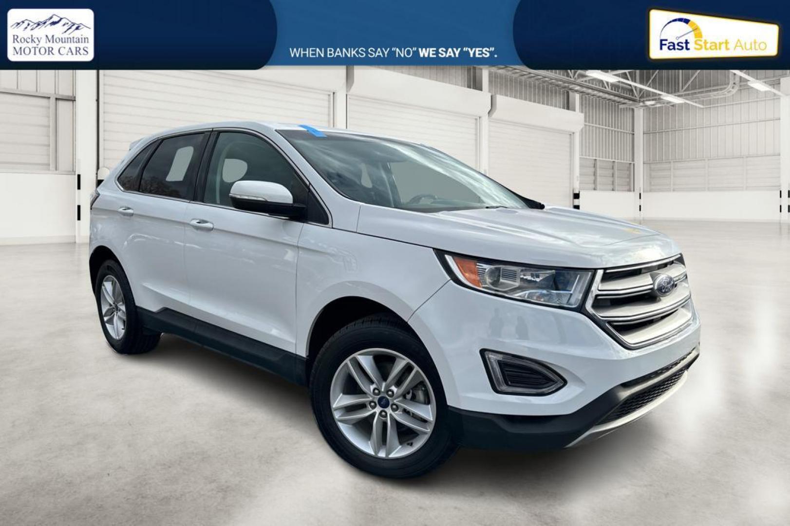 2018 White Ford Edge SEL FWD (2FMPK3J94JB) with an 2.0L L4 DOHC 16V engine, 6A transmission, located at 767 S State Road, Pleasant Grove, UT, 84062, (801) 785-1058, 40.354839, -111.736687 - Photo#0