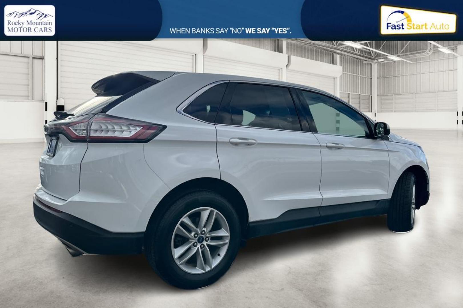 2018 White Ford Edge SEL FWD (2FMPK3J94JB) with an 2.0L L4 DOHC 16V engine, 6A transmission, located at 767 S State Road, Pleasant Grove, UT, 84062, (801) 785-1058, 40.354839, -111.736687 - Photo#2