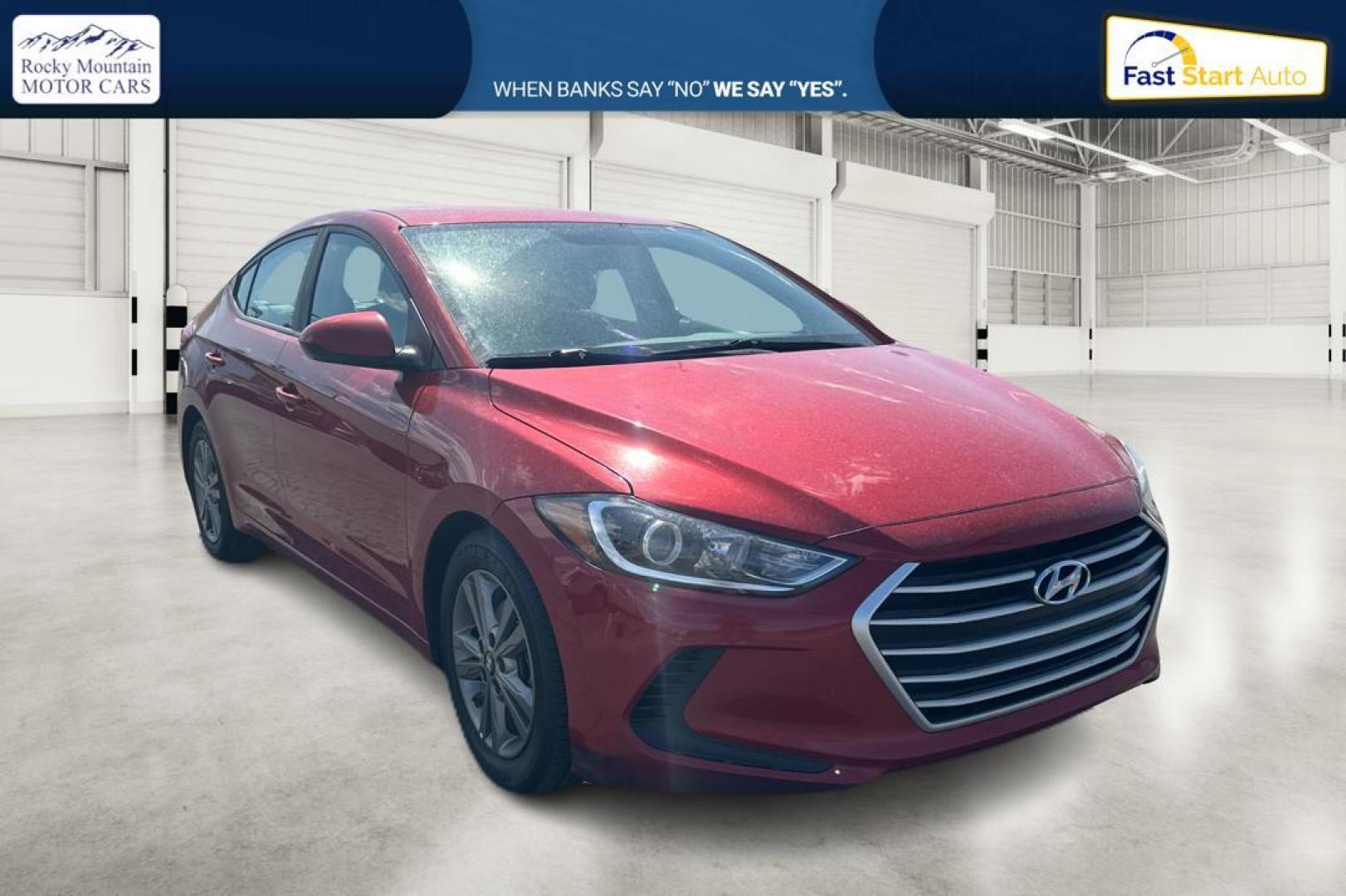 2018 Red Hyundai Elantra Limited (5NPD84LF8JH) with an 1.8L L4 DOHC 16V engine, 6A transmission, located at 7755 State Street, Midvale, UT, 84047, (801) 753-9063, 40.610329, -111.890656 - Photo#0