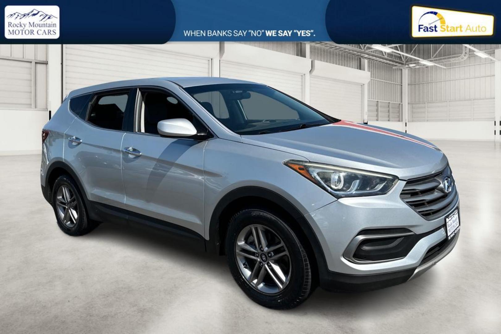 2018 Silver Hyundai Santa Fe Sport 2.4 FWD (5XYZT3LBXJG) with an 2.4L L4 DOHC 16V engine, 6A transmission, located at 767 S State Road, Pleasant Grove, UT, 84062, (801) 785-1058, 40.354839, -111.736687 - Photo#0