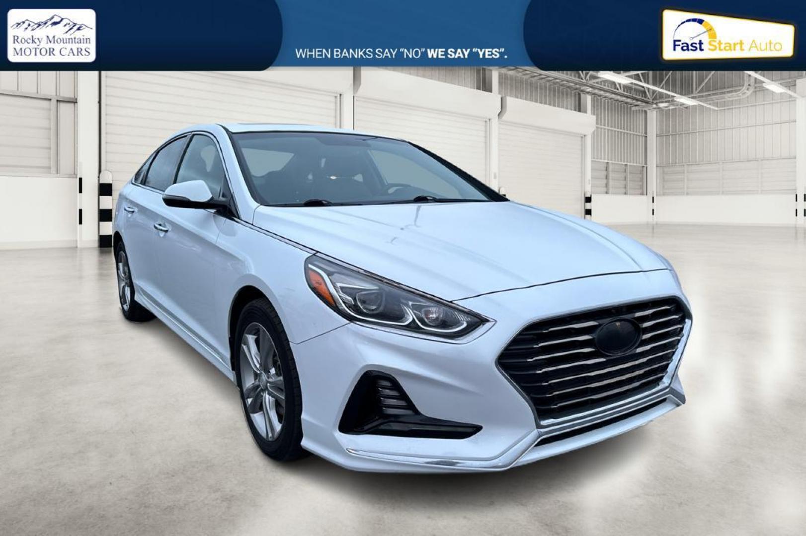 2018 White Hyundai Sonata Sport (5NPE34AF1JH) with an 2.4L L4 DOHC 16V engine, 6A transmission, located at 7755 State Street, Midvale, UT, 84047, (801) 753-9063, 40.610329, -111.890656 - Photo#0