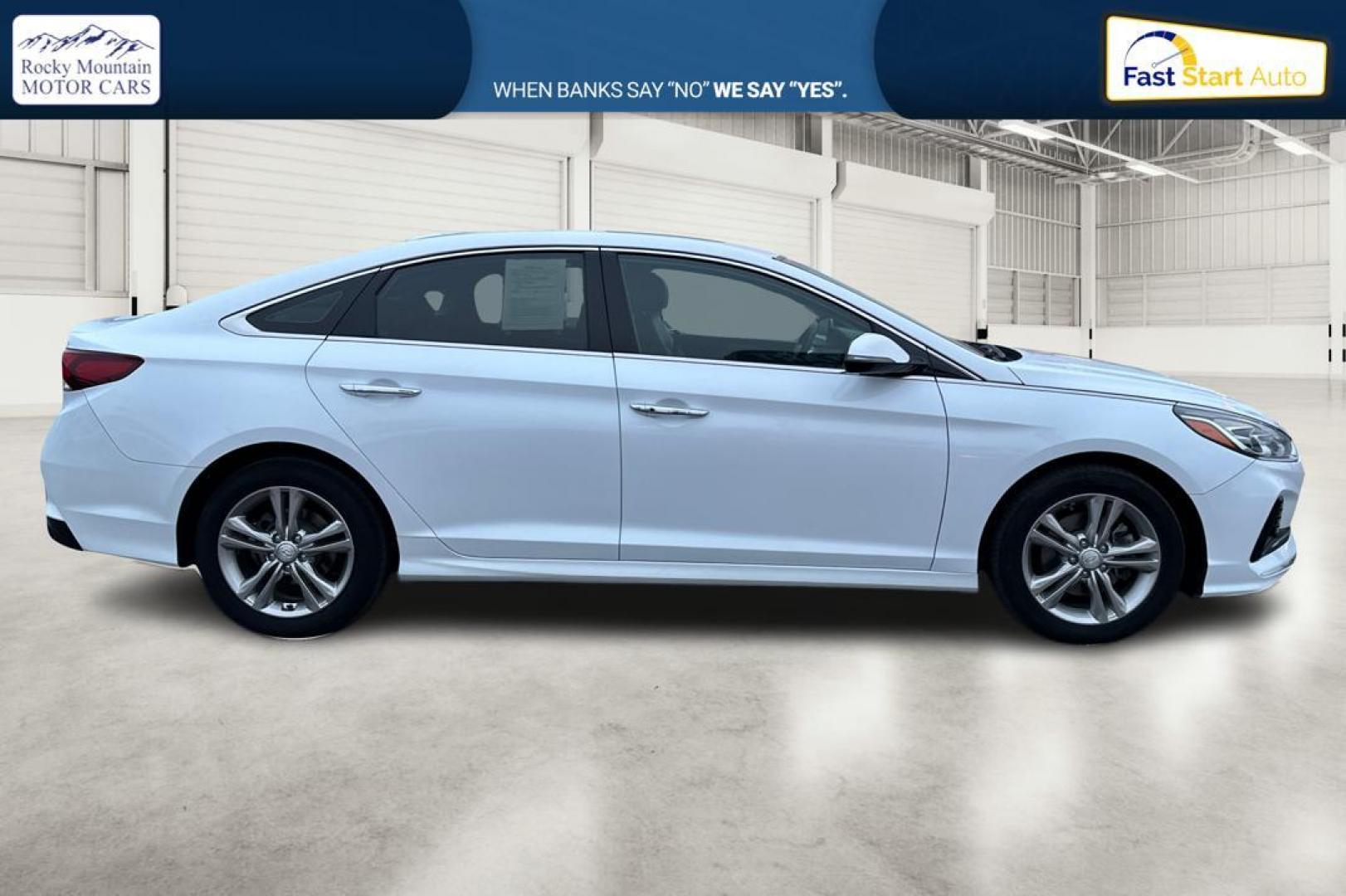 2018 White Hyundai Sonata Sport (5NPE34AF1JH) with an 2.4L L4 DOHC 16V engine, 6A transmission, located at 7755 State Street, Midvale, UT, 84047, (801) 753-9063, 40.610329, -111.890656 - Photo#1