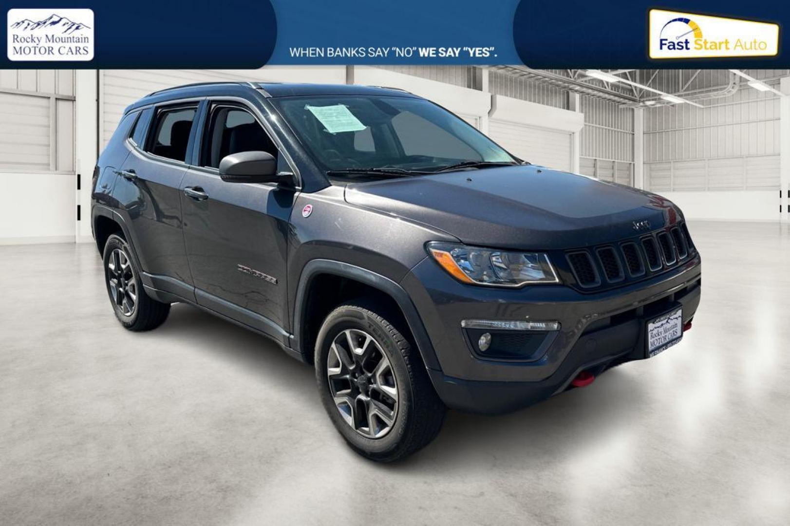 2018 Gray Jeep Compass Limited 4WD (3C4NJDDB2JT) with an 2.4L L4 DOHC 16V engine, CVT transmission, located at 7755 State Street, Midvale, UT, 84047, (801) 753-9063, 40.610329, -111.890656 - Photo#0
