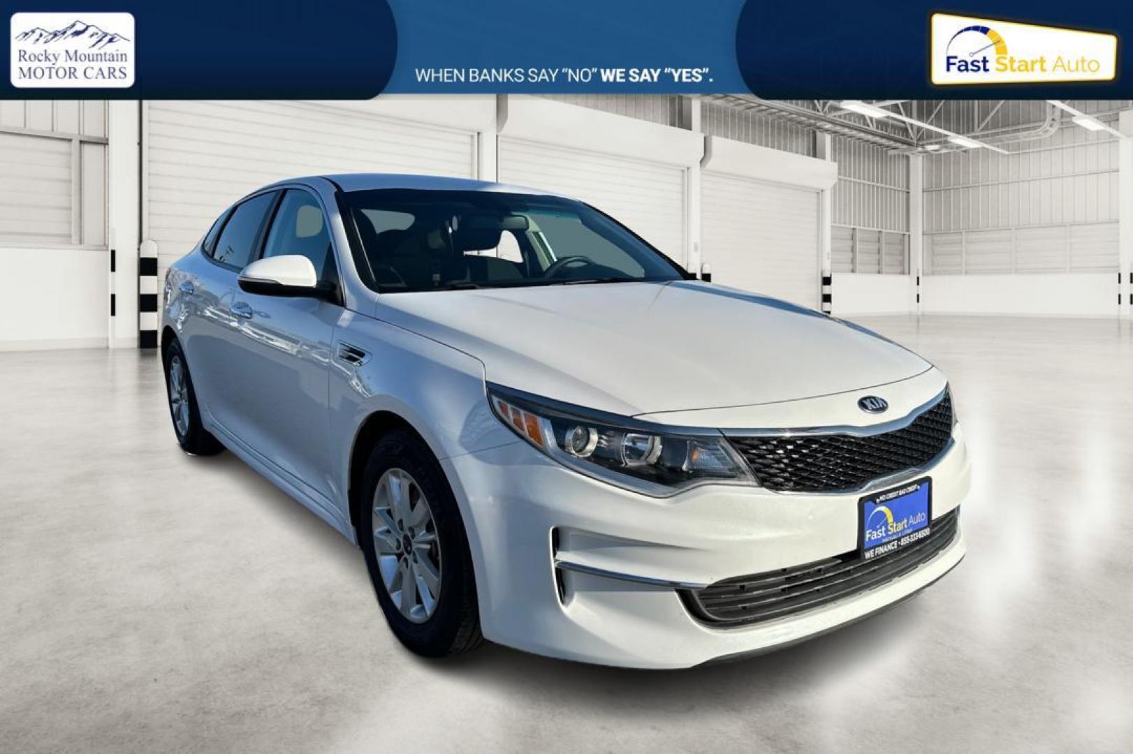 2018 White Kia Optima LX (5XXGT4L30JG) with an 2.4L L4 DOHC 16V engine, 6A transmission, located at 7755 State Street, Midvale, UT, 84047, (801) 753-9063, 40.610329, -111.890656 - Photo#0