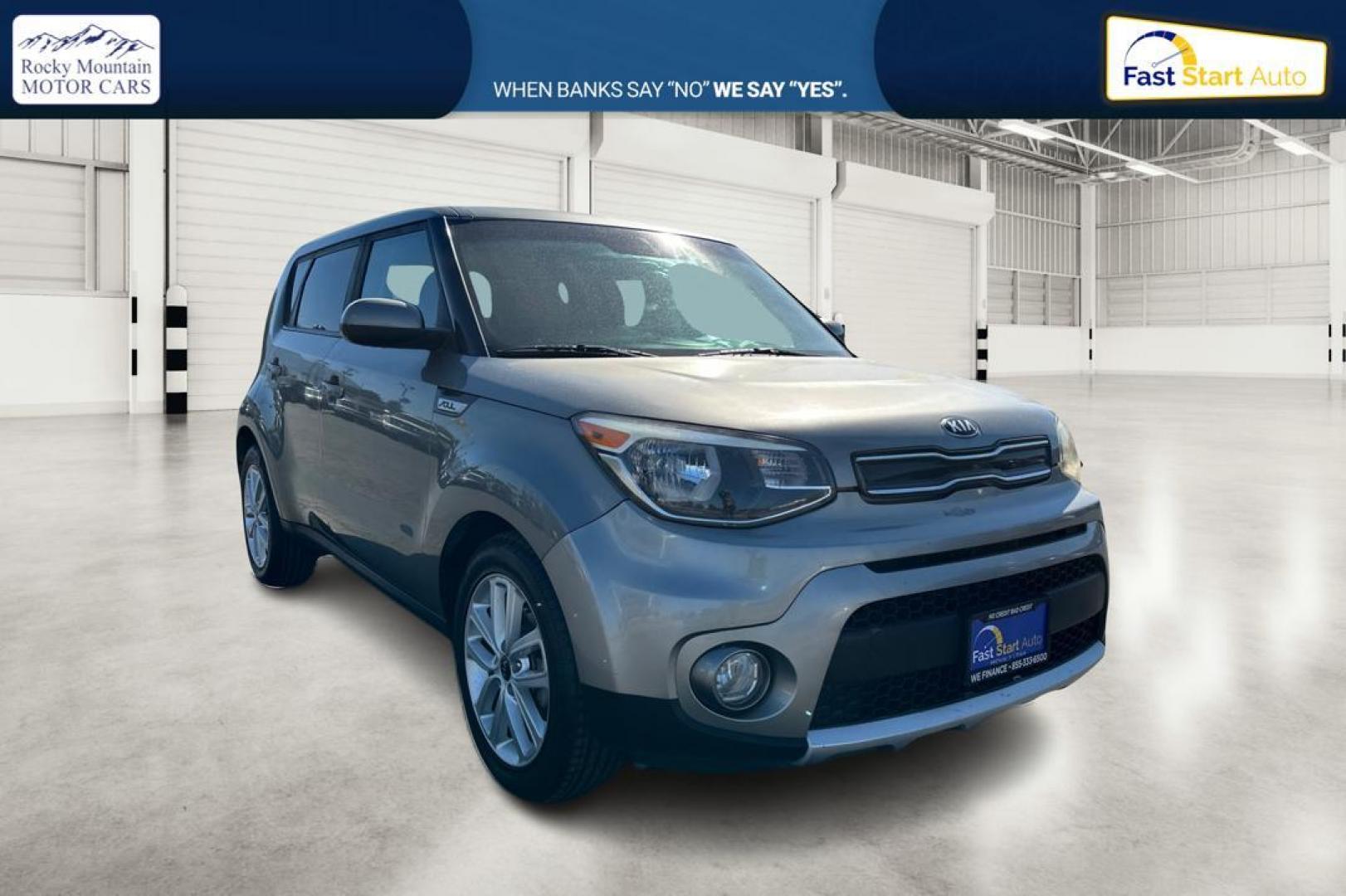 2018 Gray Kia Soul + (KNDJP3A56J7) with an 2.0L L4 DOHC 16V engine, 6A transmission, located at 7755 State Street, Midvale, UT, 84047, (801) 753-9063, 40.610329, -111.890656 - Photo#0