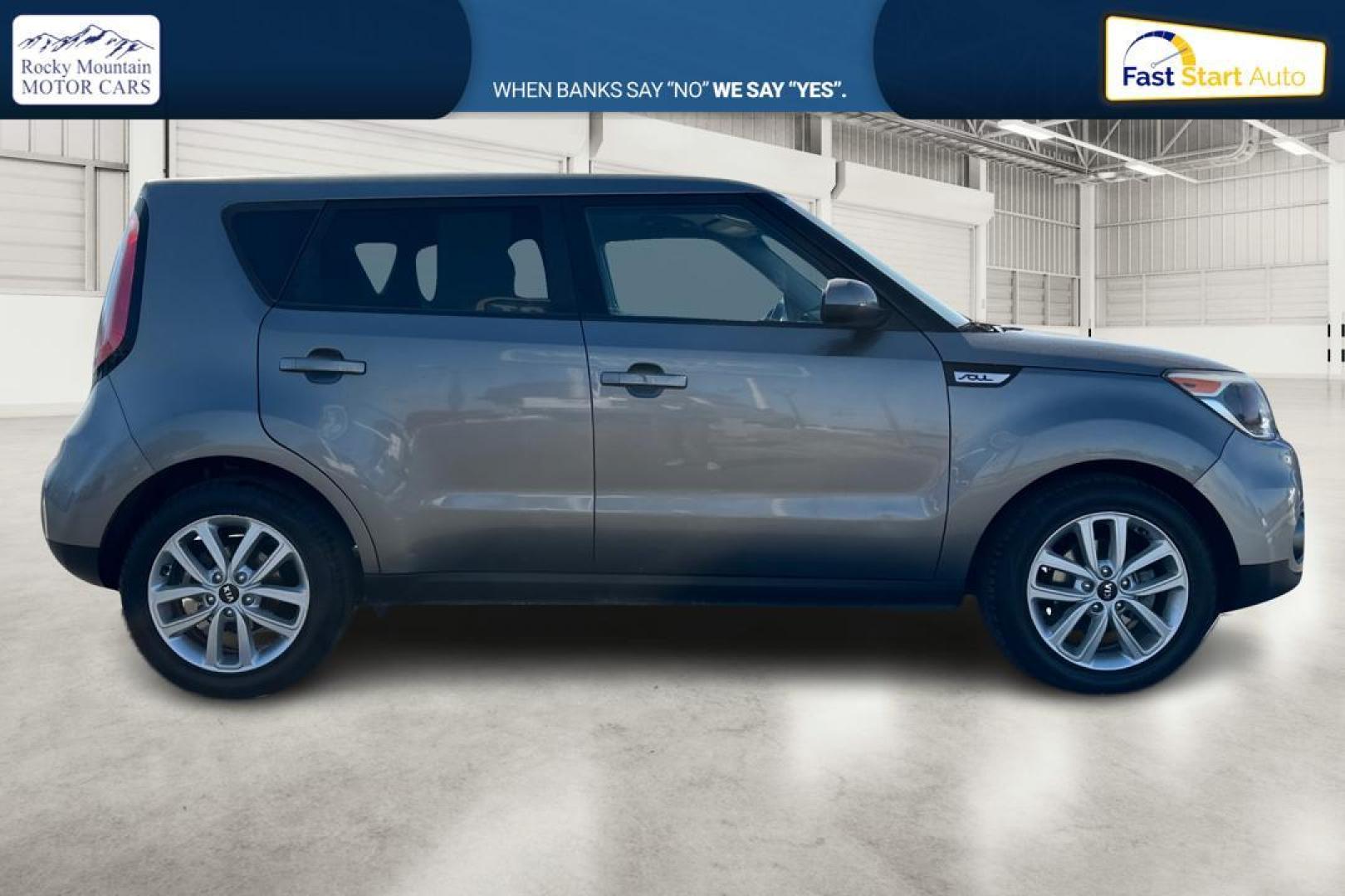 2018 Gray Kia Soul + (KNDJP3A56J7) with an 2.0L L4 DOHC 16V engine, 6A transmission, located at 7755 State Street, Midvale, UT, 84047, (801) 753-9063, 40.610329, -111.890656 - Photo#1