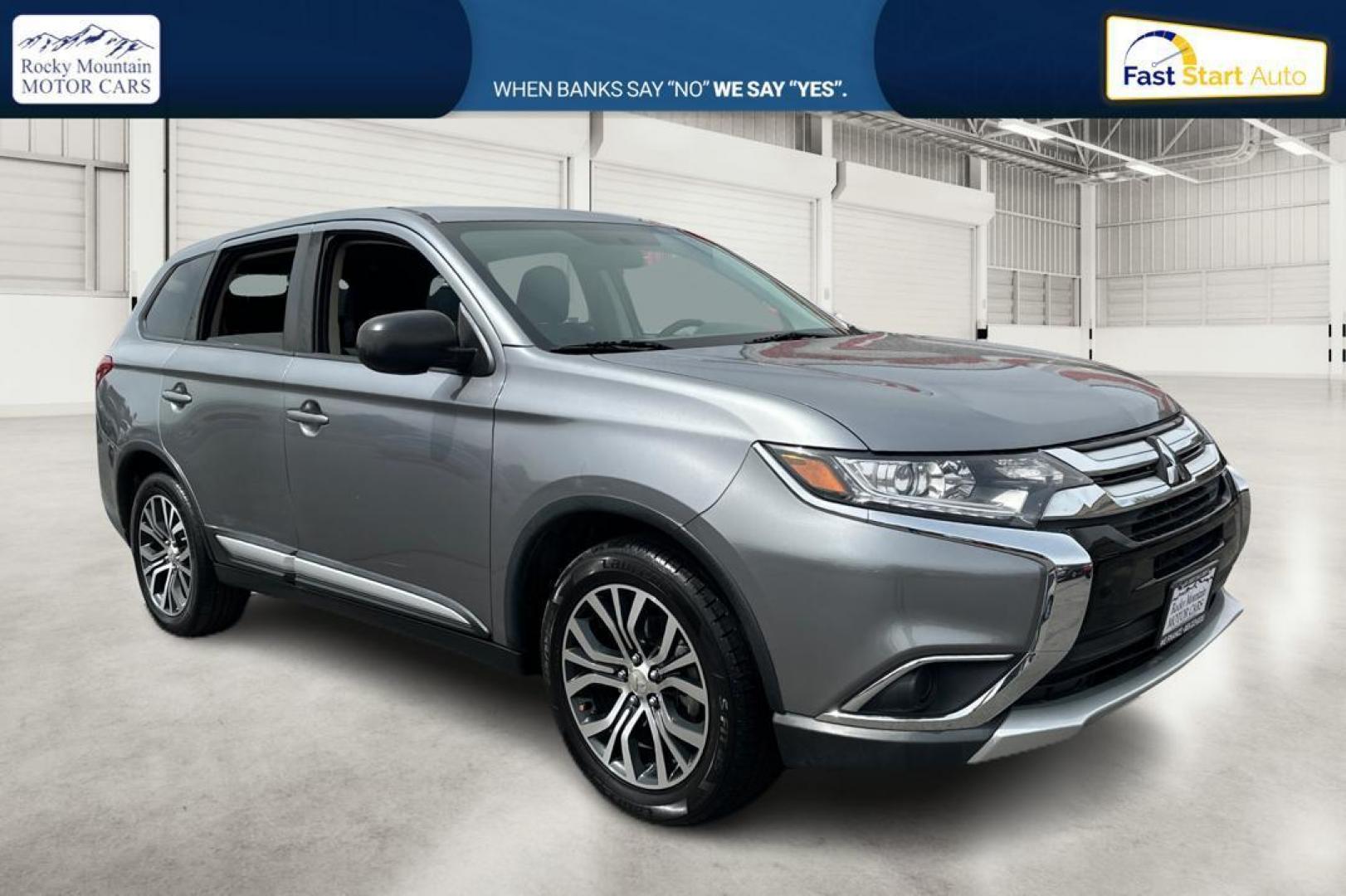 2018 Gray Mitsubishi Outlander ES 2WD (JA4AD2A33JZ) with an 2.4L L4 DOHC 16V engine, CVT transmission, located at 7755 State Street, Midvale, UT, 84047, (801) 753-9063, 40.610329, -111.890656 - Photo#0