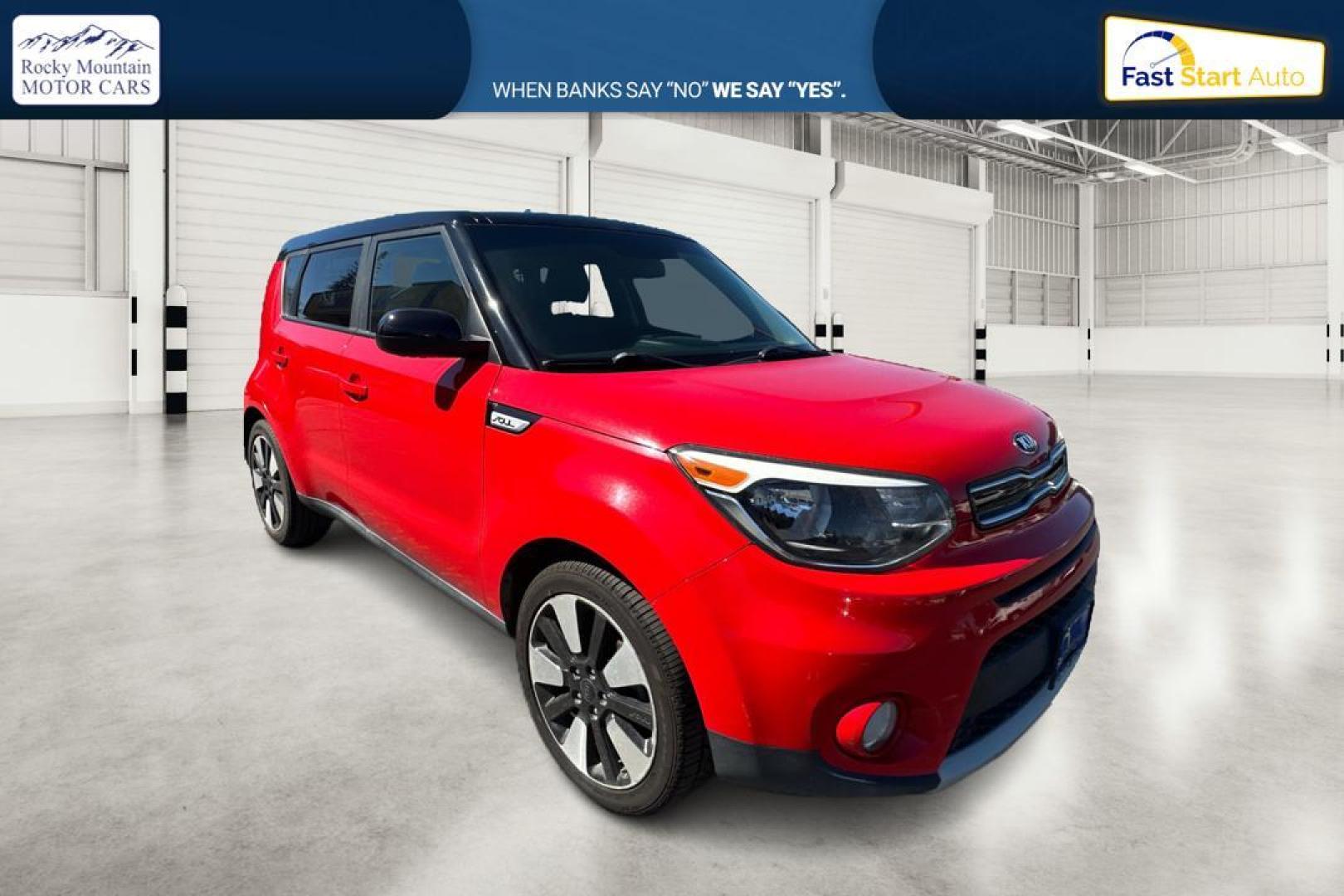 2019 Red Kia Soul + (KNDJP3A53K7) with an 2.0L L4 DOHC 16V engine, 6A transmission, located at 767 S State Road, Pleasant Grove, UT, 84062, (801) 785-1058, 40.354839, -111.736687 - Photo#0