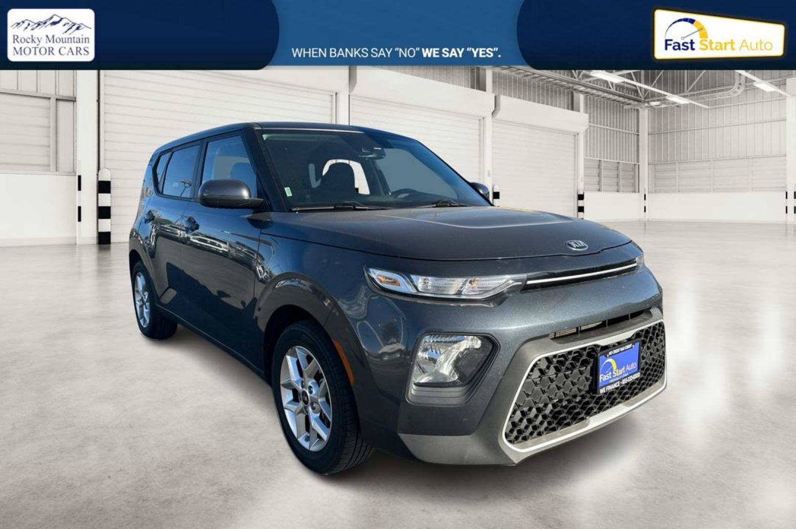 2021 Gray Kia Soul LX CVT (KNDJ23AU7M7) with an 2.0L L4 DOHC 16V engine, CVT transmission, located at 767 S State Road, Pleasant Grove, UT, 84062, (801) 785-1058, 40.354839, -111.736687 - Photo#0